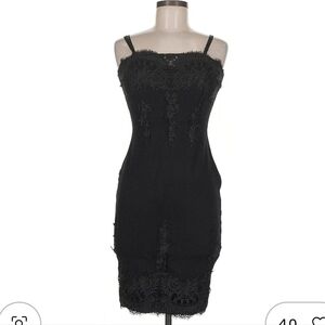 Haute Monde Black Lace Mini Dress